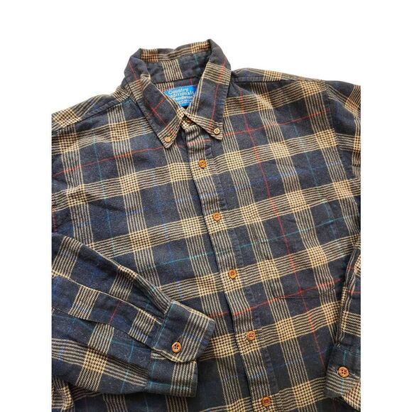 Pendleton country traditionals Men's flannel Made In USA cotton Brown sz Large - Picture 2 of 8